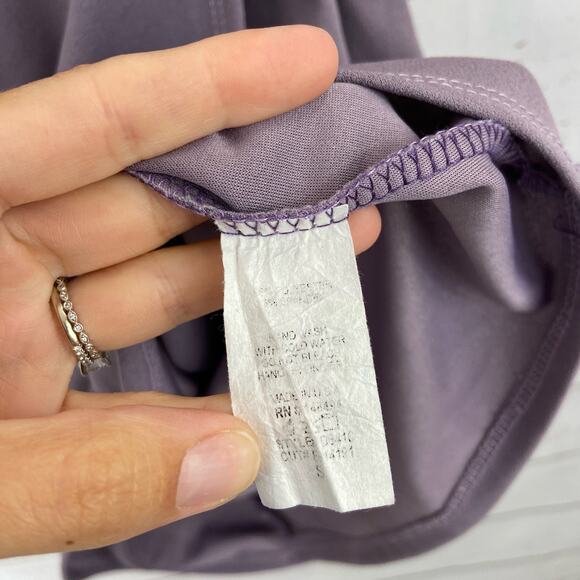 Windsor S Dusty Purple Ruched Faux Wrap Square Neck Mini Cocktail Dress - Picture 5 of 7